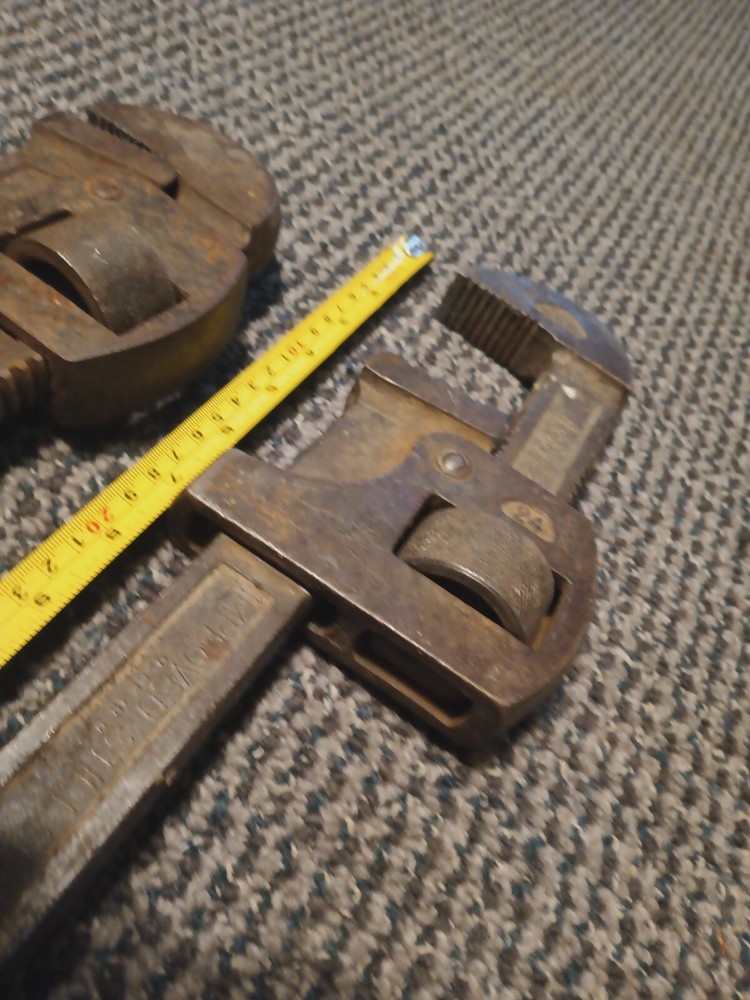 Two 2 VINTAGE Walworth 24" Genuine Stillson Pipe Monkey Wrenches Adjustable