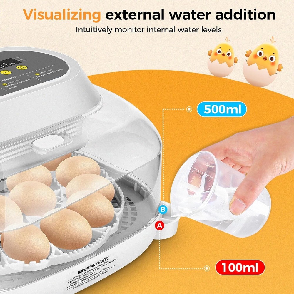 24 Egg Incubators for Hatching Eggs, Digital Poultry Hatcher Automatic Turning--