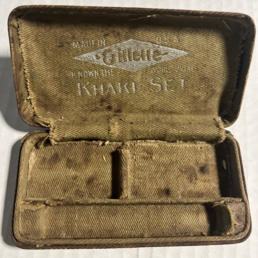 WW1 Gillette "Khaki Set" Razor Kit ORIGINAL Worn Condition