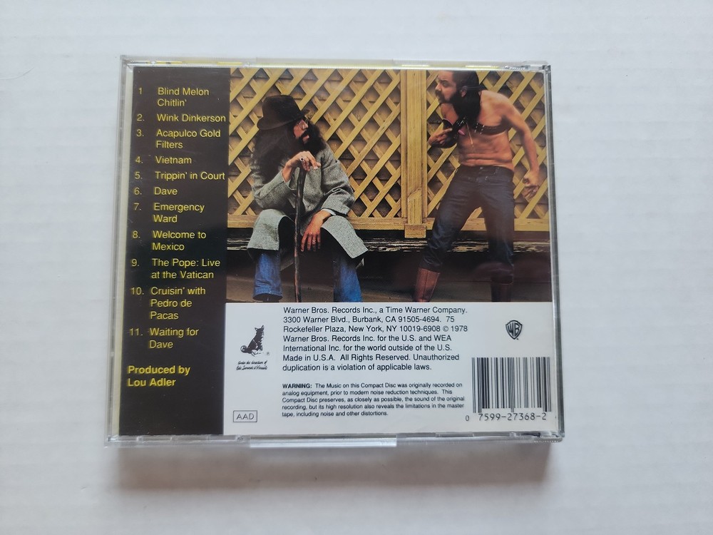 Cheech Marin & Tommy Chong CD with Signed Autographed Insert **DMG, SEE NOTES*