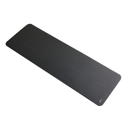 Amazon Basics 1/2" Extra Thick Yoga Exercise Mat with Carrying Strap, Black