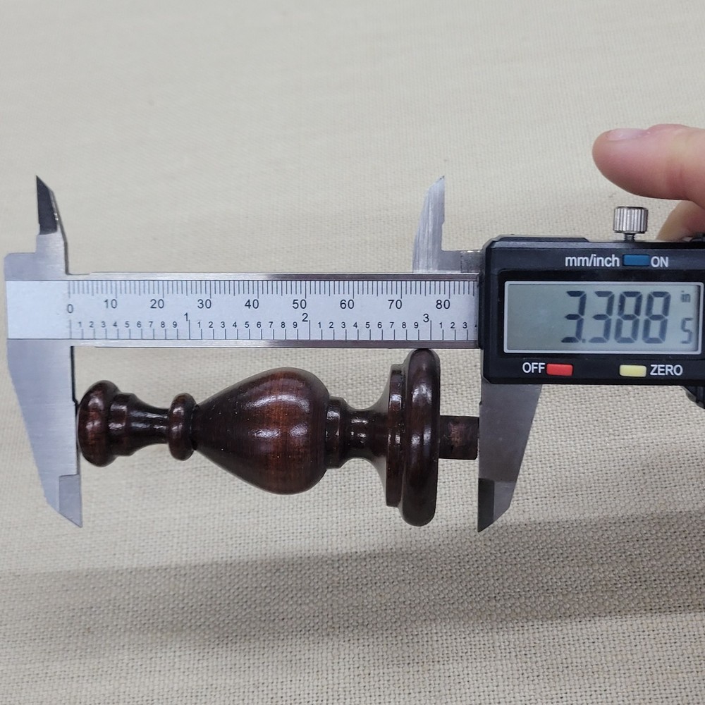 Short 3" Dark Walnut Pawn Style Clock Finial