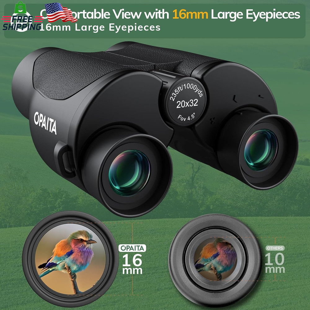 Compact Binoculars for Adults High Powered - OPAITA 20X32 Small Binoculars for A