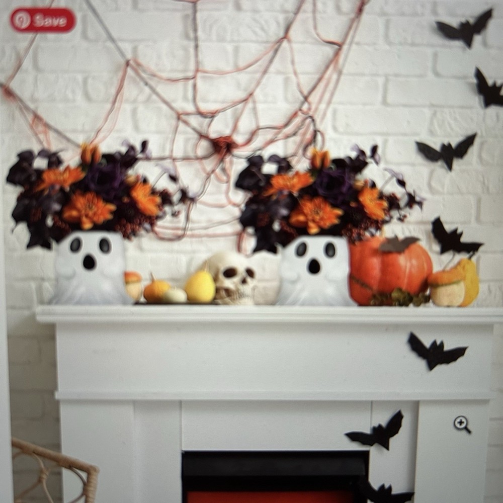 2 Pcs Halloween Ghost Decor Buckets 6" NEW