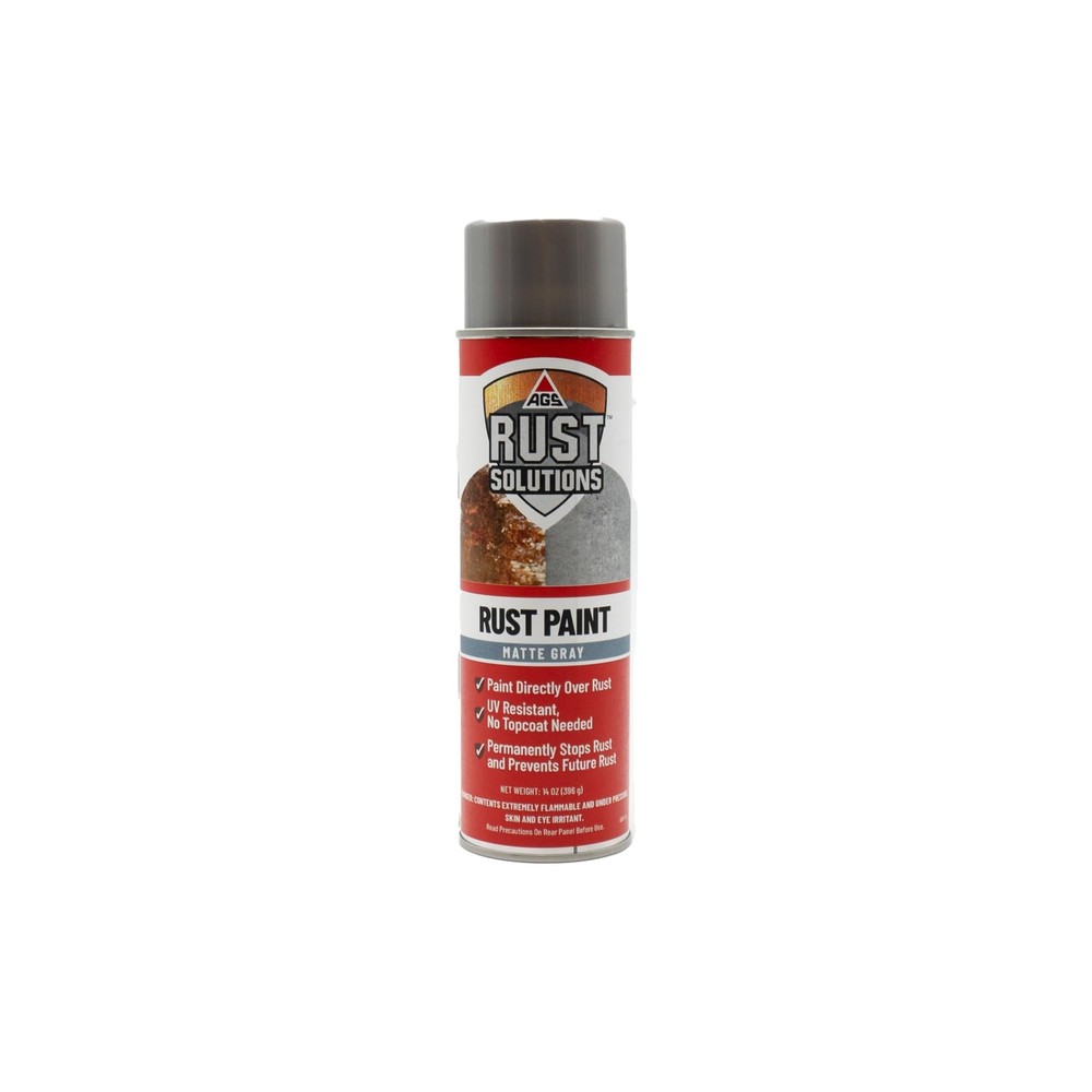 Rust Spray Paint Matte Grey 14oz Durable Finish Safe for All Surfaces
