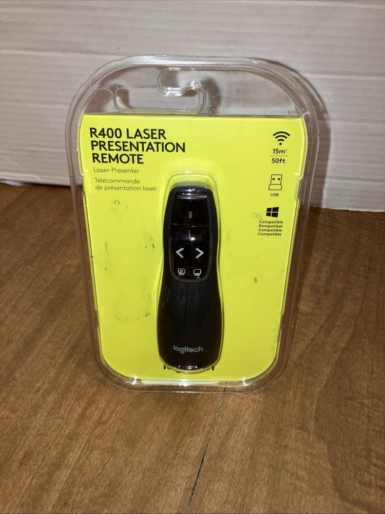 Logitech R400 Presenter Remote Control & Laser Pointer New Sealed 910-001354