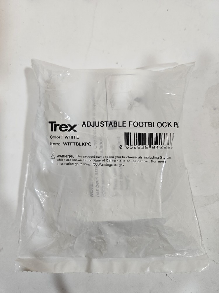 Trex Transcend Adjustable Footblock PC Color White # WTFTBLKPC