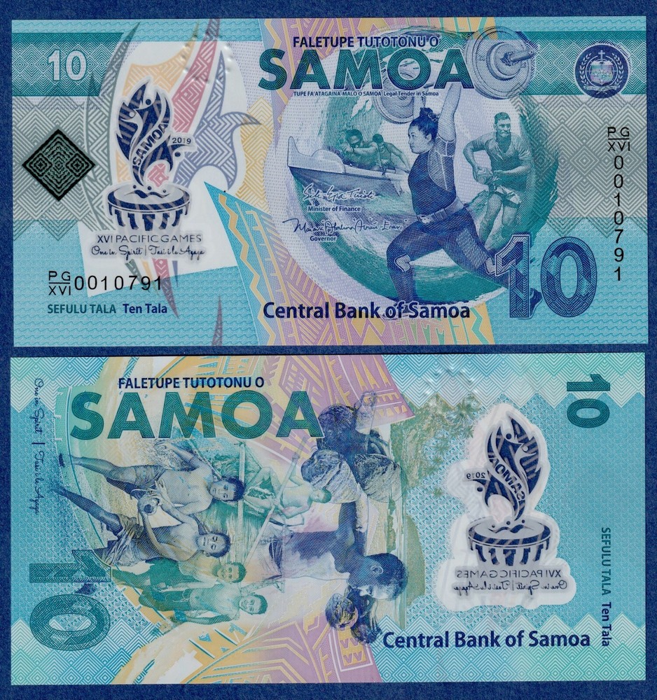 Samoa 10 Tala (2019) P-New, UNC Commemorative Polymer