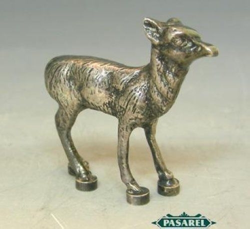 Solid Silver Fawn Miniature Figure Germany Ca 1900