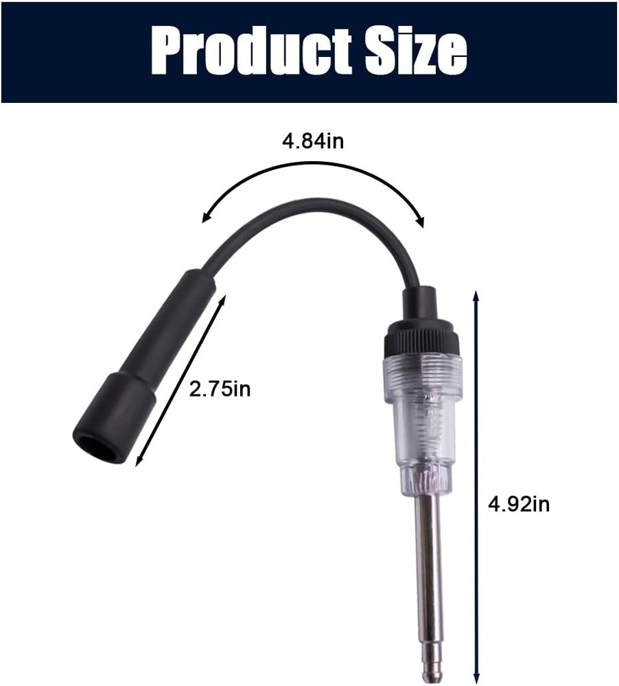 2PCS Inline Spark Plug Tester, Straight Boot Engine Ignition Tester Neon