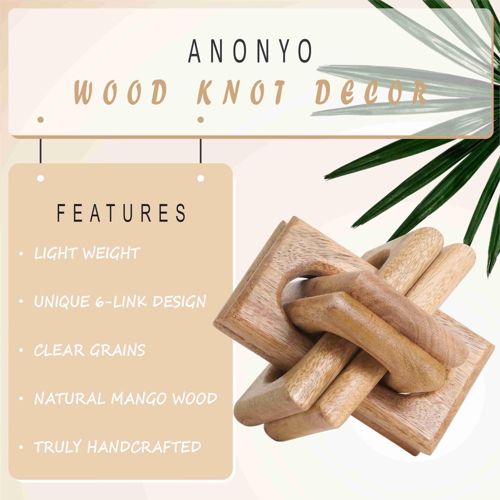 Boho Wooden Chain Links Decorative Object for Coffee Table & Shelf | Handmade...