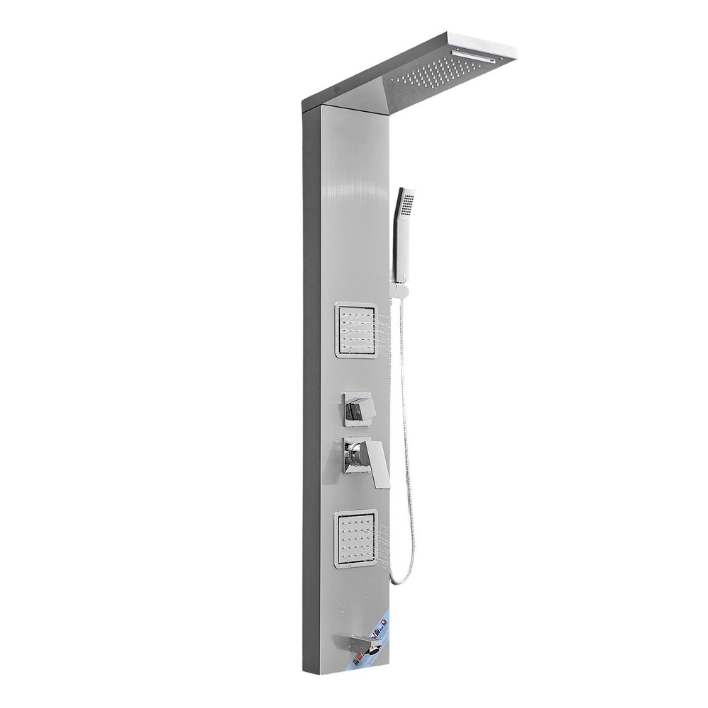 VEVOR Shower Panel Tower System Stainless Steel Column Rainfall Head Massage