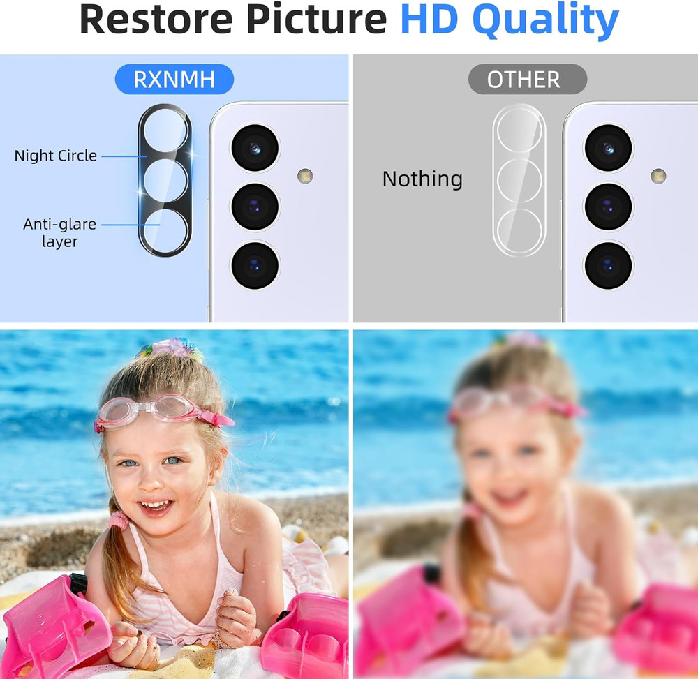 2+2 Pack for Samsung Galaxy S25 FE Screen Protector & Camera Lens Protector, Fin