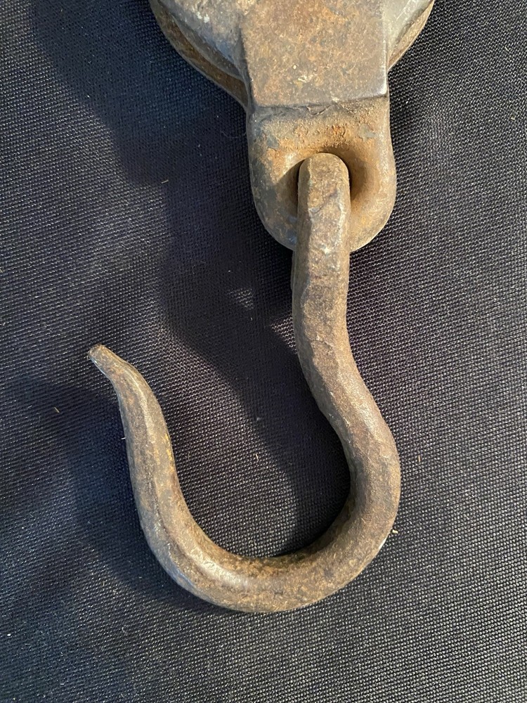 Vintage Block & Tackle Single Pulley With Hook