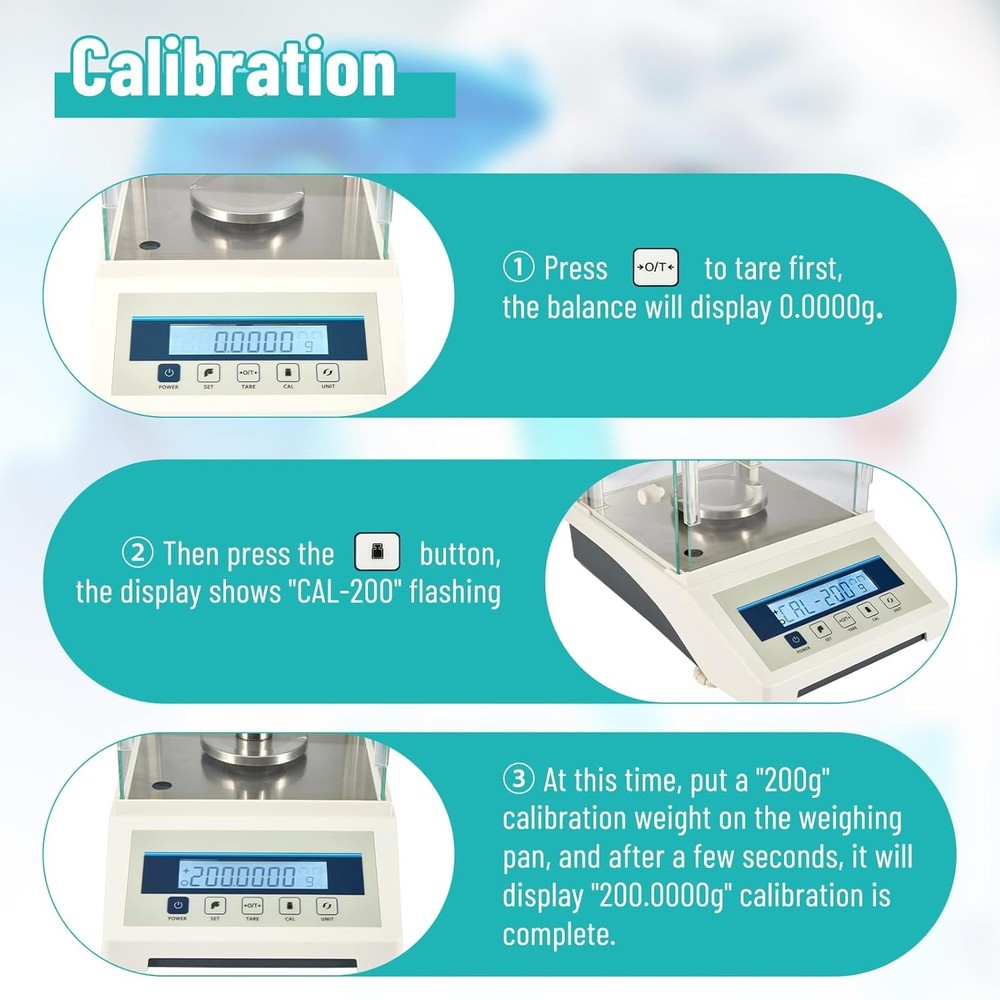 Analytical Balance Lab Scale 220g Capacity, 0.0001g Precision Electronic Scale