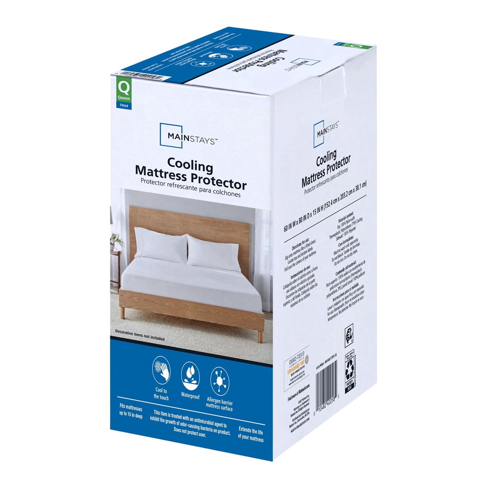 Cooling Waterproof Fitted Mattress Protector Stretchable Sidewalls Bedding Queen
