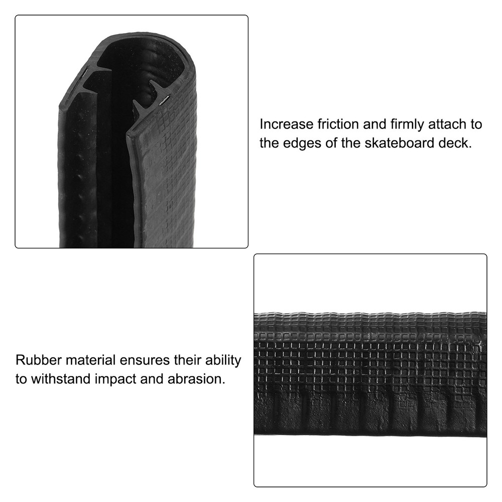 13.8" Skateboard Deck Guards Protector, 4pcs Skate Deck Edge Gear, Black
