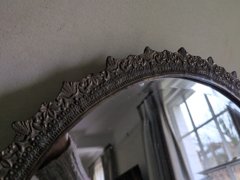 Vintage Brass Fan Mirror