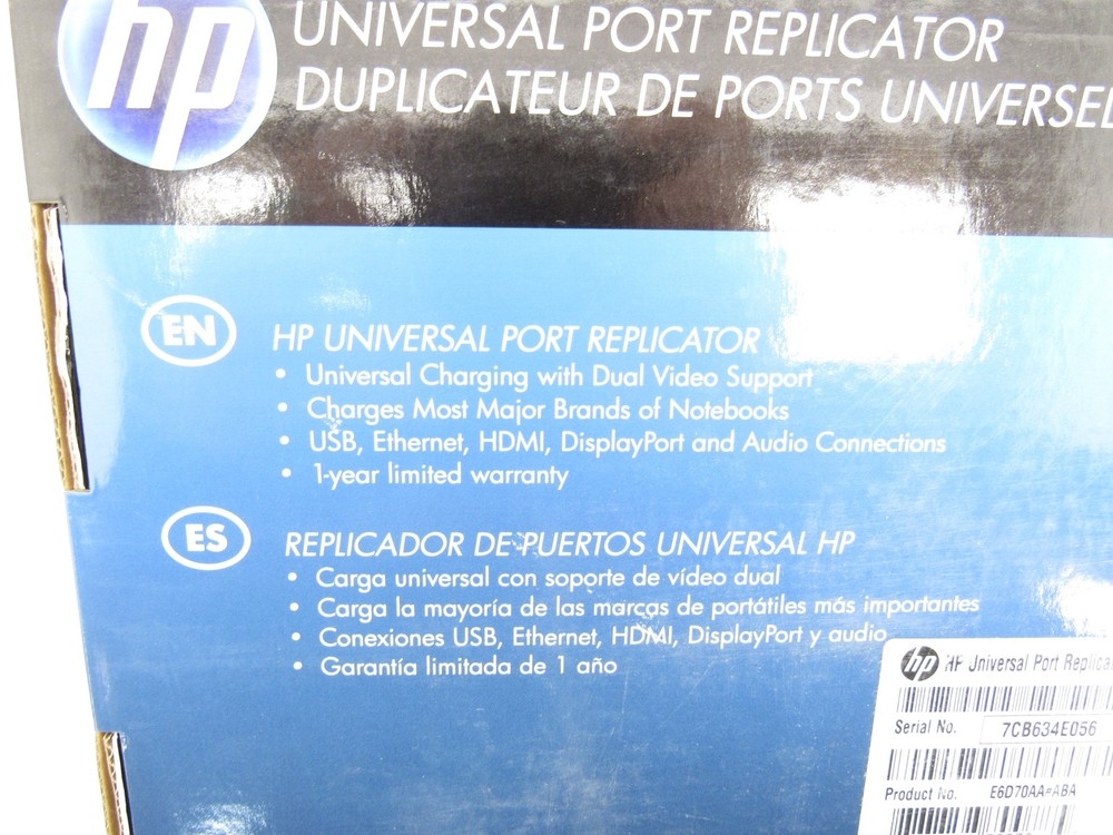 HP E6D70AA Universal Port Replicator Docking Station USB / HDMI / Display / New