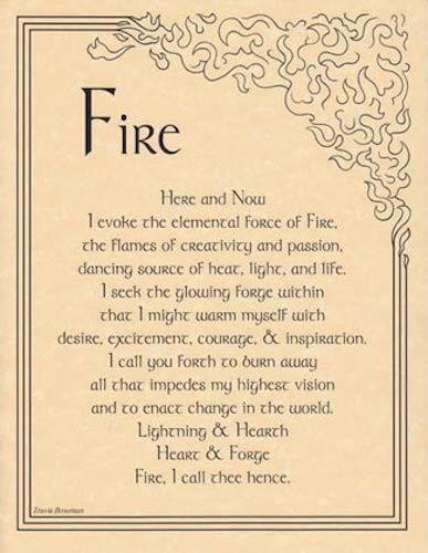 Fire Evocation Parchment-Like Page for Book of Shadows, Altar!