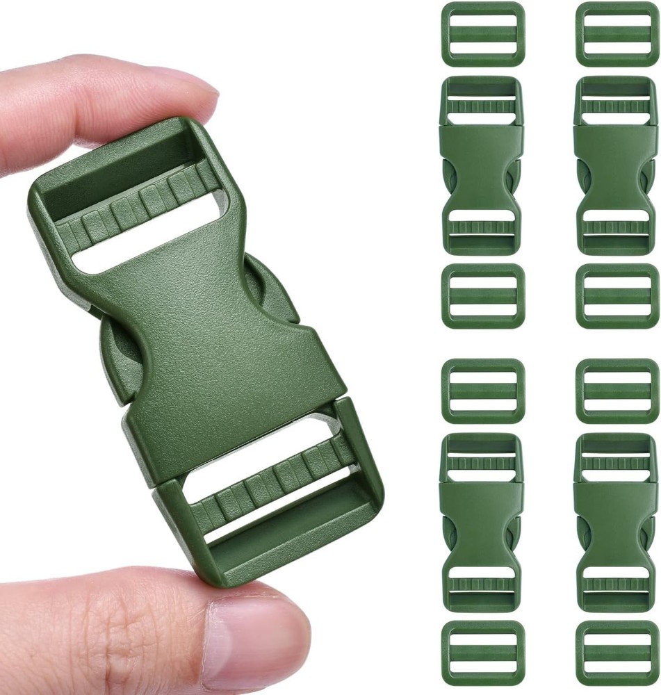 High-Quality 1" Dual Adjustable Plastic Buckles - 4 Quick Release + 8 Sliders