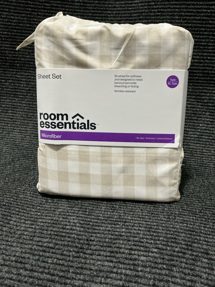 Microfiber Bed Sheet Set Bedroom Essentials Cream And White