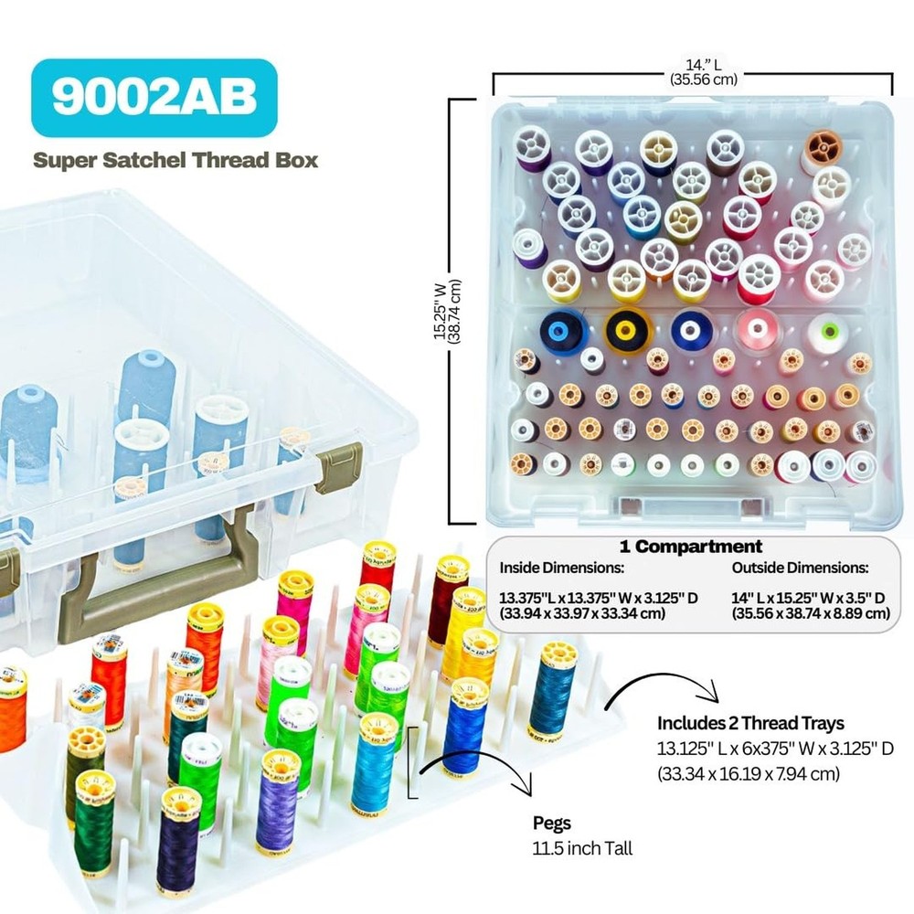 ArtBin Super Satchel Thread Box - Versatile Thread Storage for Sewing, Embroi...