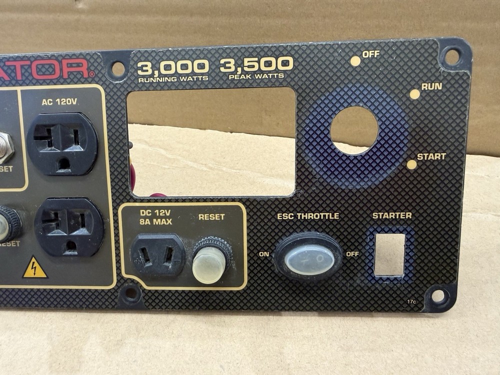 Predator Gnerator 3500 Front Control Panel - Original Part
