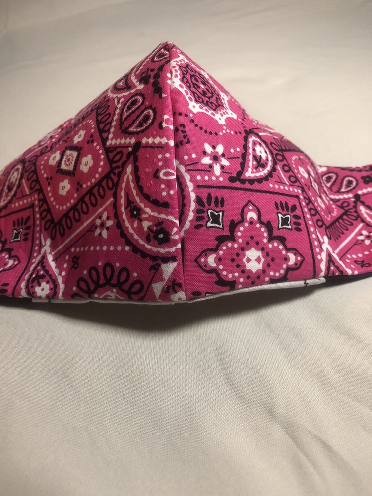 Pink Bandana Face Mask With Adjustable Straps