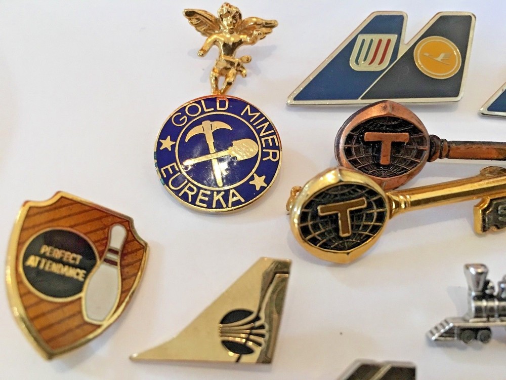 LOT OF MISC PINS WITH BACK ATTACHMENTS