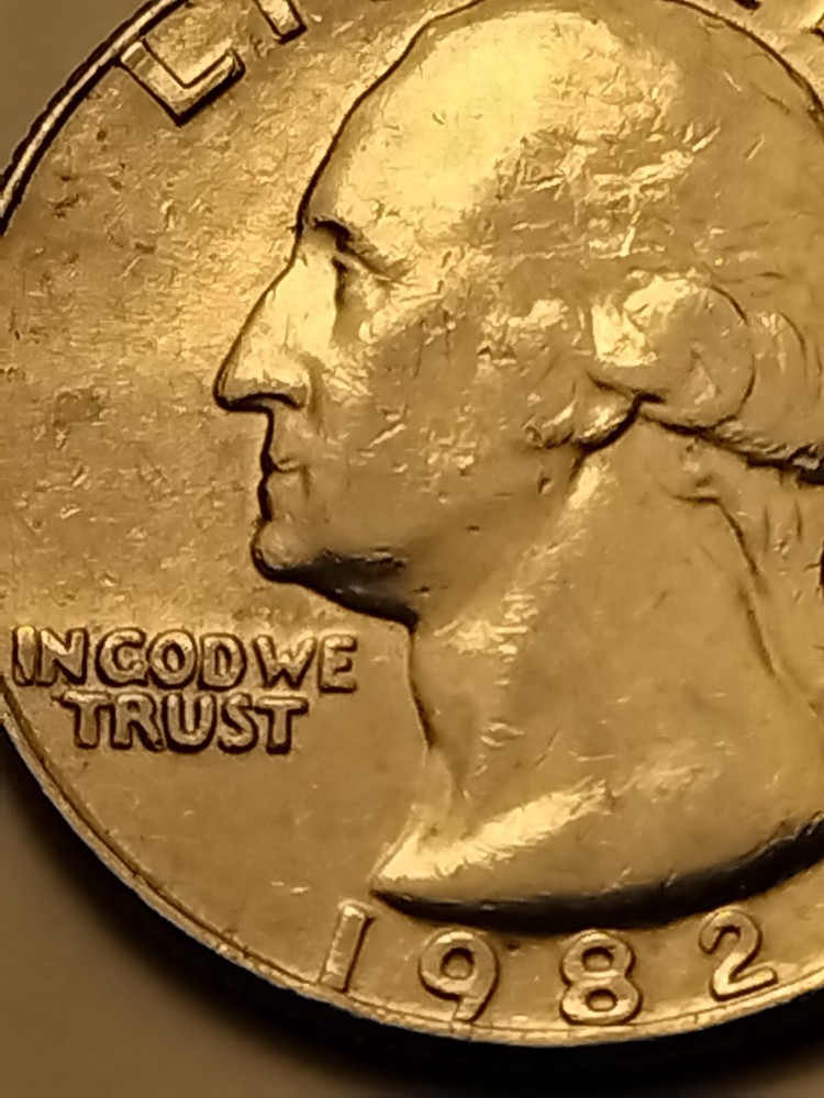 1982 P WASHINGTON QUARTER FILLED IN MINT MARK ERROR Circulated