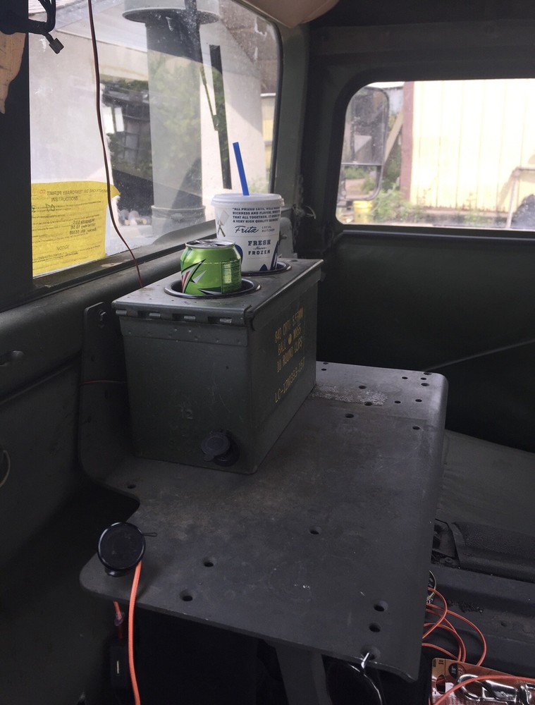 MILITARY HUMVEE CUP HOLDER / CENTER CONSOLE (B) SIDE CONTROL PANEL M998 AMMO CAN