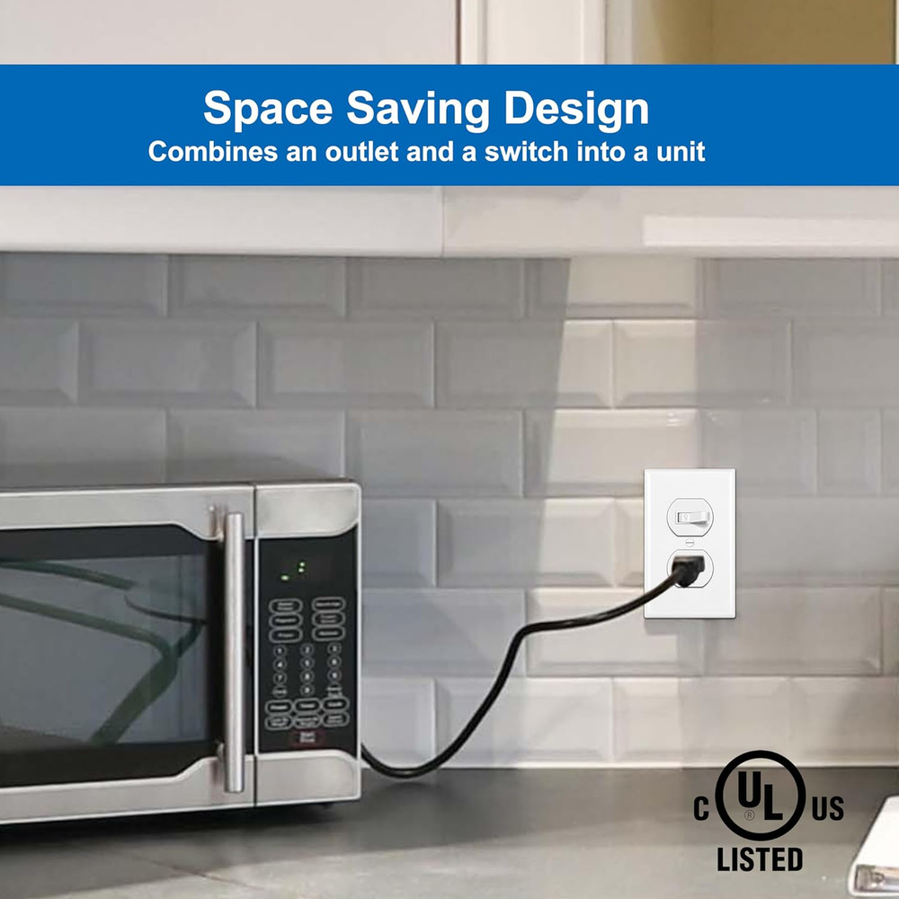 6 Pack Combination Toggle Light Switch and Duplex Receptacle Outlet ...