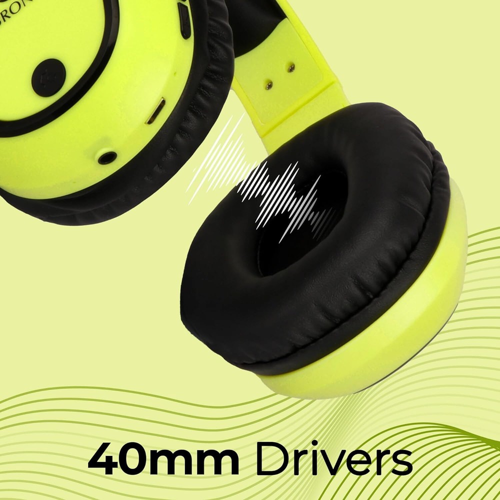ZEBRONICS Thunder Bluetooth Wireless On Ear Headphone FM, mSD, 60hrs, Yellow,