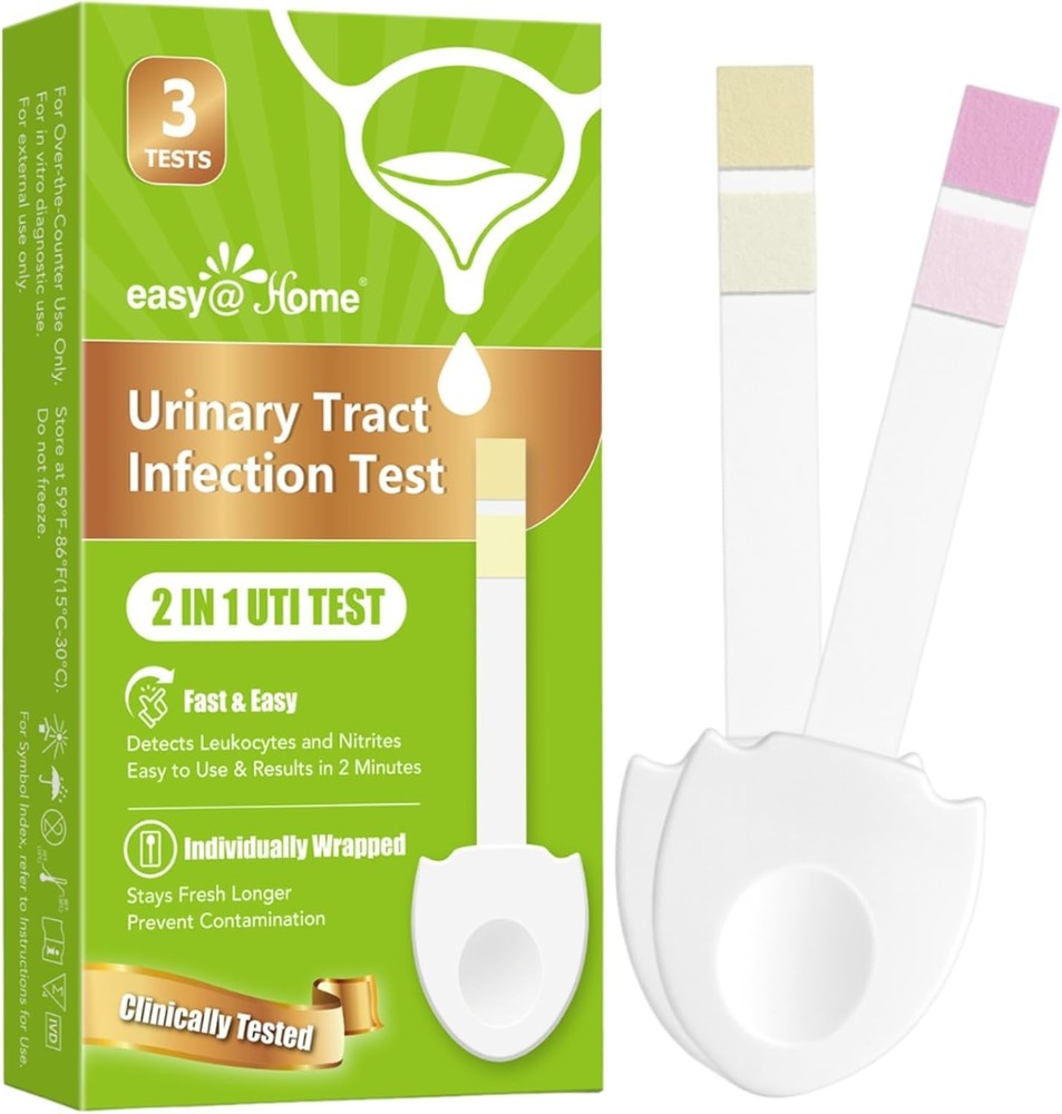 Reliable UTI  Strips - 3 Pack, Detects Leukocytes & Nitrite, Easy Use