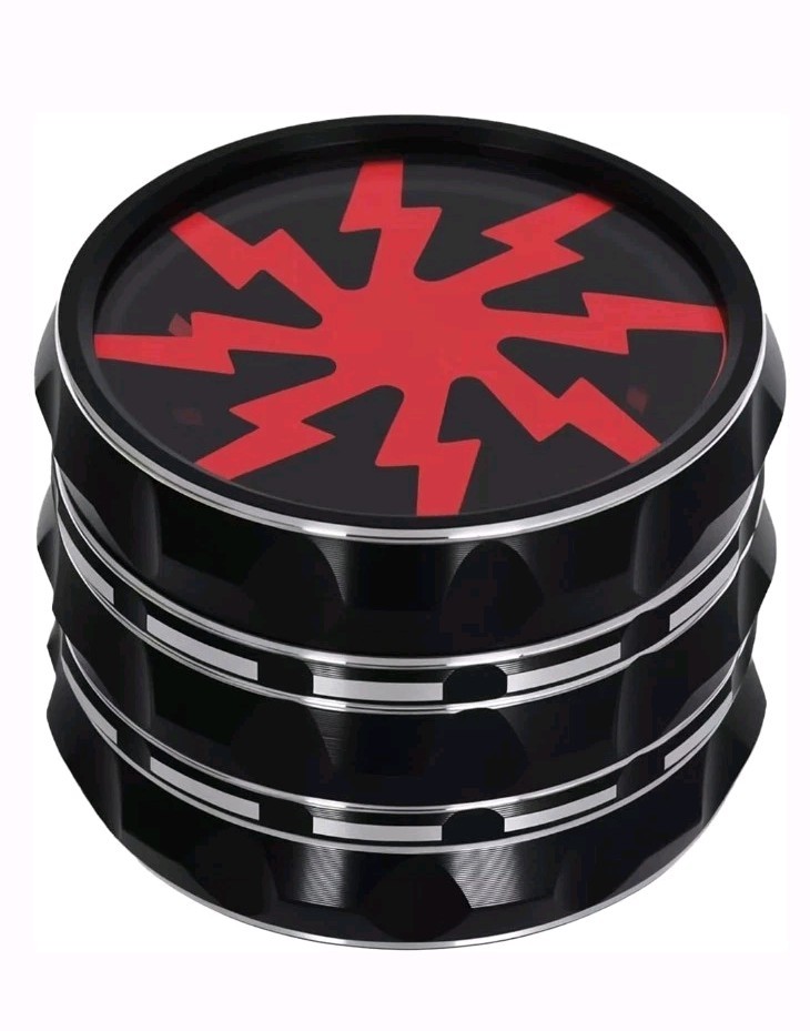 2.5" Lightning Red, Black & Silver Manual Spice Grinder