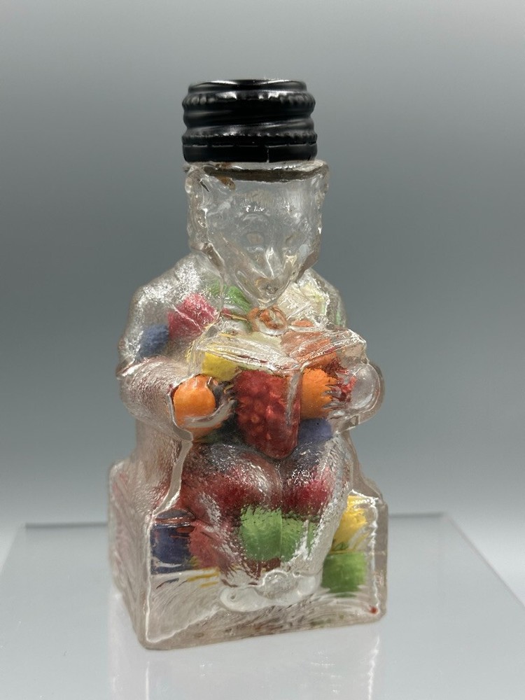 c 1910 Learned Reading FOX BOTTLE or BEAR Glass CANDY CONTAINER Antique E&A 470