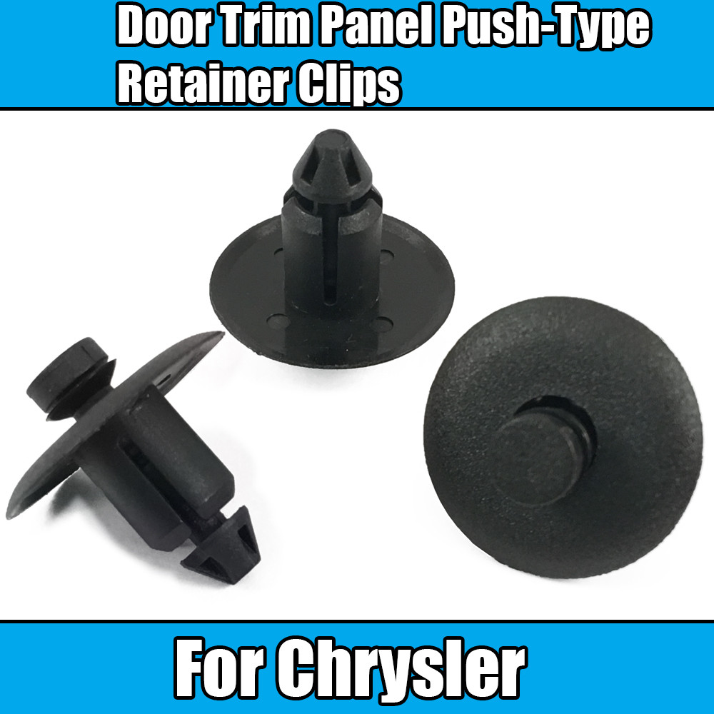 10x Clips For Chrysler Door Trim Panel Push-Type Retainer Clips Black Plastic