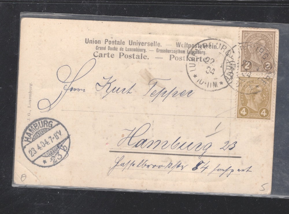 Luxembourg  post  card   1904