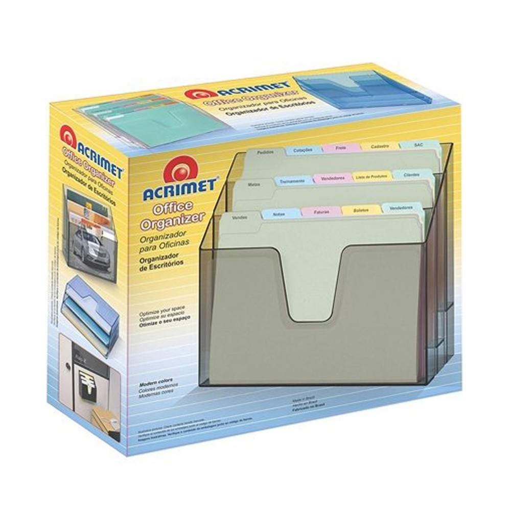 Horizontal Triple File Folder Holder Organizer black Color