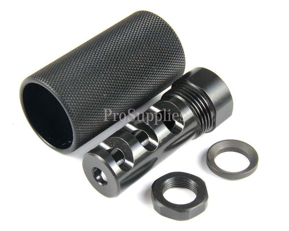 Steel Muzzle Brake 1/2X28 TPI + Knurled Forwarder