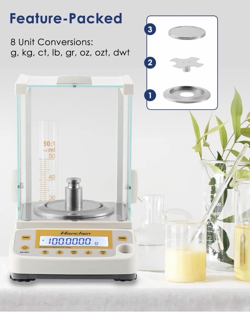 Hanchen Electronic Analytical Balance 220g Precise Digital Scale 8 Unit Options!