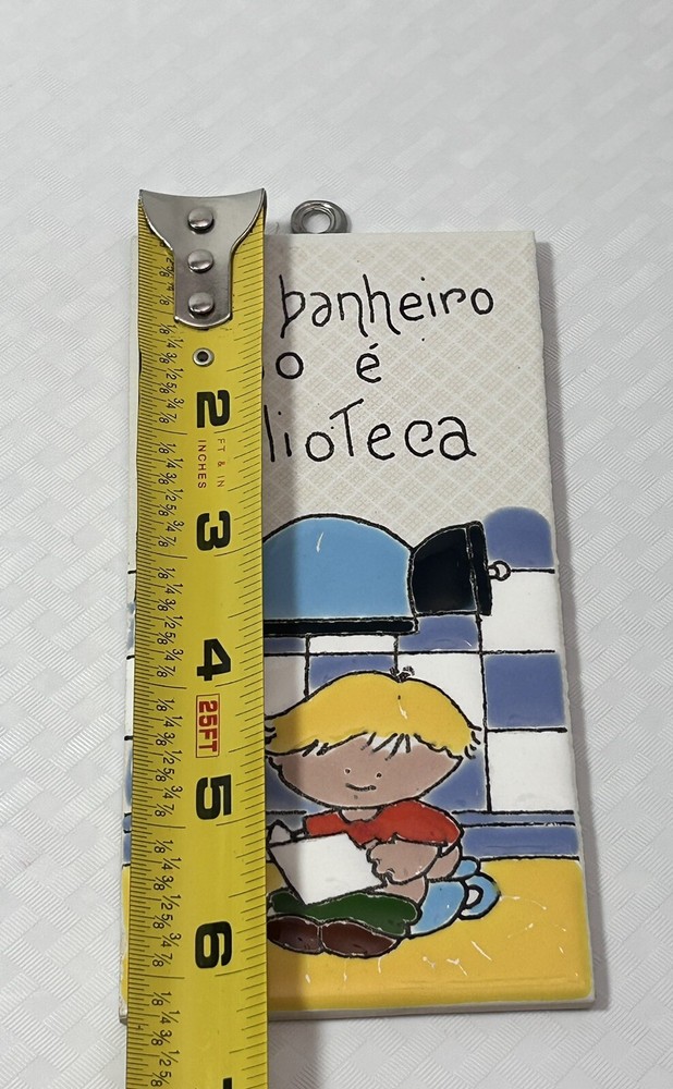 2 Hand Painted Bathroom Tile Plaques