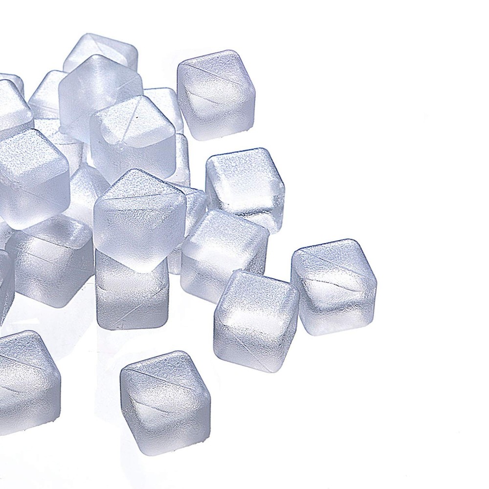 Reuable Ice Cube for Drinks - White Clear Plastic to 0.98”,