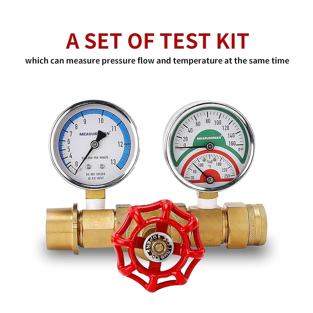 Accurate Water Flow, Pressure & Temperature Assembly - Brass Construction