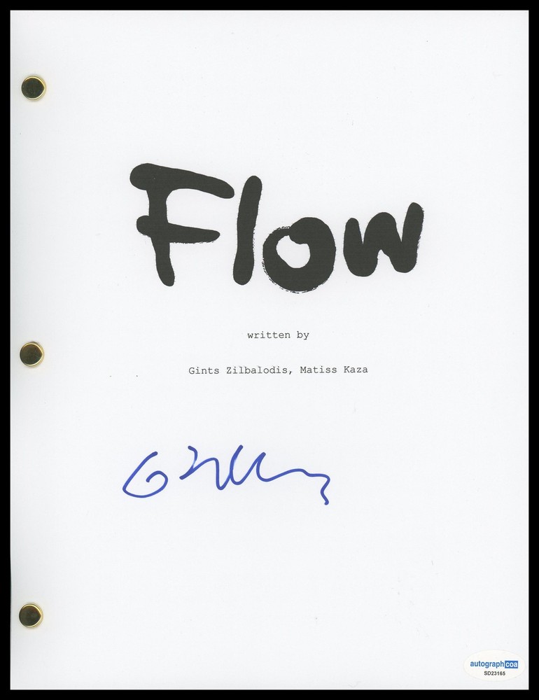 Gints Zilbalodis "Flow" Director AUTOGRAPH Signed Full Script Screenplay ACOA