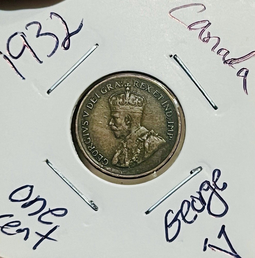 1932 CANADA ONE CENT KING GEORGE VI