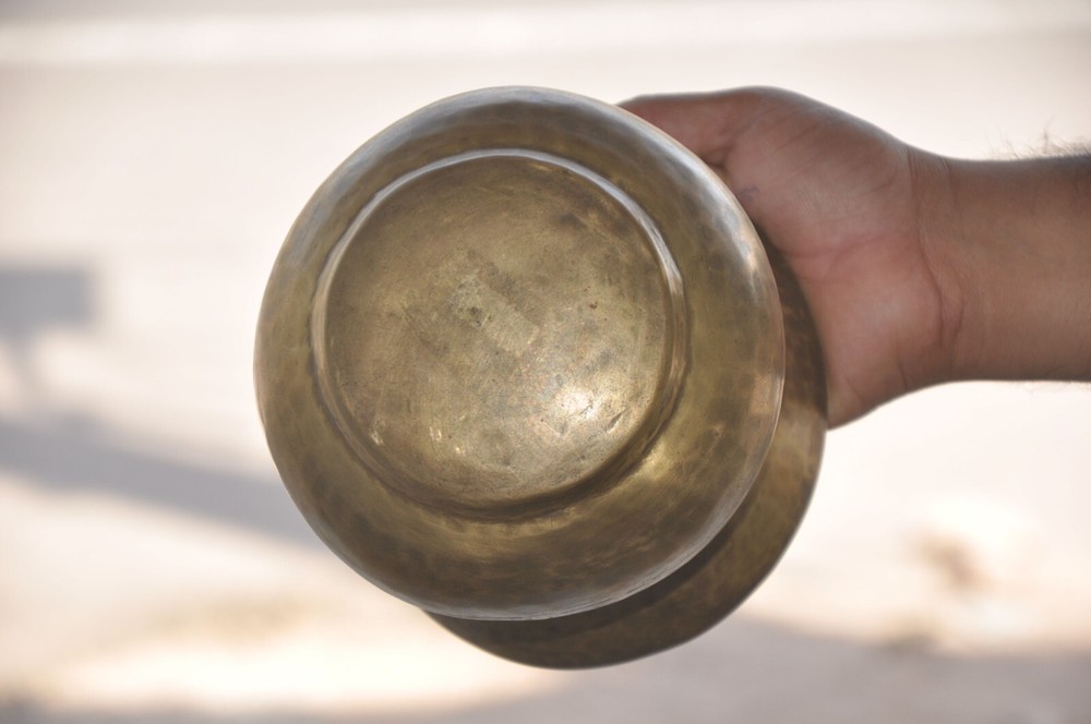Vintage Brass Hammer Work Solid Unique Shape Handcrafted Flower Vase/Pot