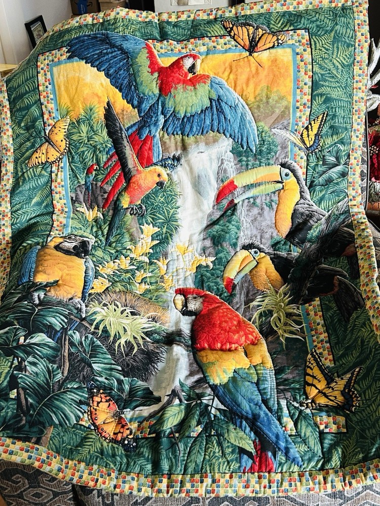 Handmade Quilted Tropical Wall Hanging