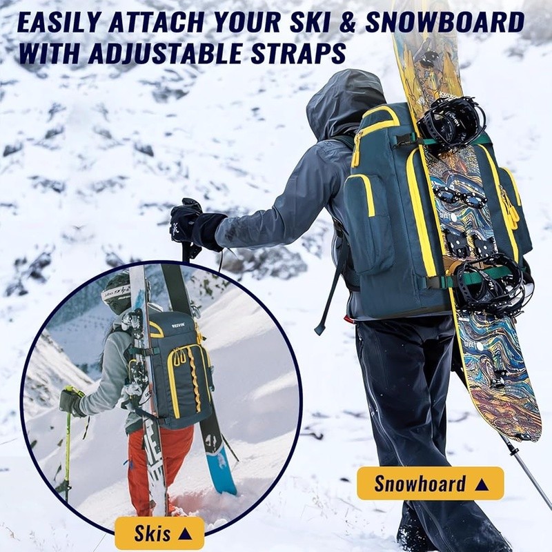 Ski Boot Bag Waterproof Large Capacity Ski Snowboard Backpack Organizer Storage